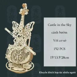 Hộp Nhạc Gỗ Lắp Ráp Đàn Violin Chuyển Động Độc Đáo 779795