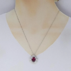 K18WG Đá Tourmaline Rubelite Dây Chuyền 5.332CT - Hàng hiệu Chính hãng 862534
