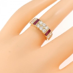 Nhẫn ruby K18YG hoa 0.64CT 667339