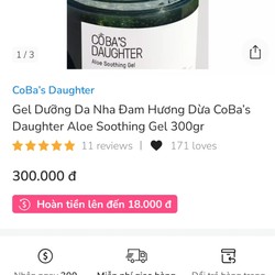 Gel Dưỡng Da làm mát tức thì CoBa’s Daughter Aloe Soothing. 79914