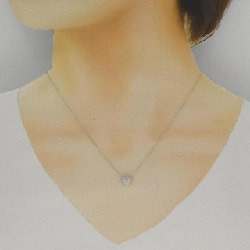 K18WG Pave Heart Diamond Necklace 0.10CT - Hàng hiệu Authentic 856664