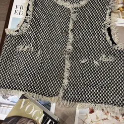 Áo Gile vải dạ tweed mặc lên siêu sang 726741