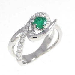 Nhẫn Emerald PT900 0.33CT - Hàng hiệu Chính hãng