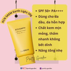 Kem Chống Nắng The Saem Eco Earth Power Sun Cream SPF50+ PA++++ Hồng Vàng 50g 117961