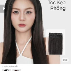 Tóc kẹp dập phồng Capelli đen tự nhiên 30cm mới