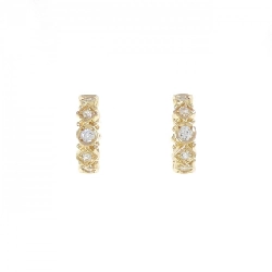 K18YG Bông tai Sapphire Trắng - Hàng hiệu Chính hãng