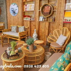 Bàn ghế mây tự nhiên cho spa 693793