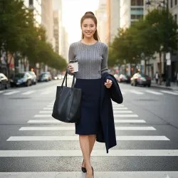 Áo len nữ tay dài màu xám MỚI 95% 1029467