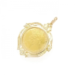 K18YG/K18PG(khung) Mặt dây chuyền đồng xu kim cương 0.04CT - Hàng hiệu Chính hãng