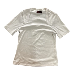 THEKIM Áo thun croptop tay ngắn , áo cổ vuông cho nữ may hai lớp vải 497366