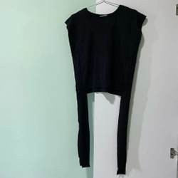 Áo gile len xẻ tà free size  360192