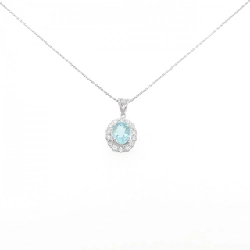 K18WG Paraiba Tourmaline Necklace 1.32CT - Hàng hiệu Authentic