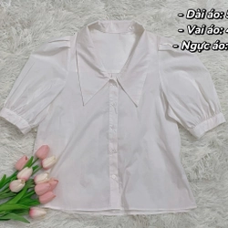 Áo sơ mi trắng ngắn tay mới 80% 532319