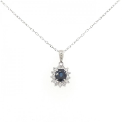 Dây chuyền Sapphire PT900/PT850 0.53CT - Hàng hiệu Chính hãng