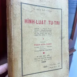 HÌNH LUẬT TU TRI - PHAN VĂN THIẾT (1954)