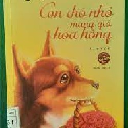 Con chó nhỏ mang giỏ hoa hồng