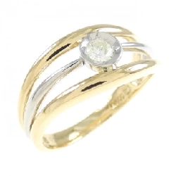 Nhẫn kim cương K18YG/PT 0.10CT