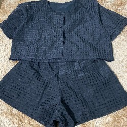 Set áo croptop & quần short đen