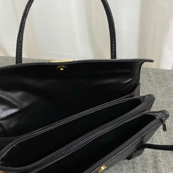 Túi xách đeo vai da kỳ nhông thật 13*23 màu đen 99% real iguana skin handbag 464046