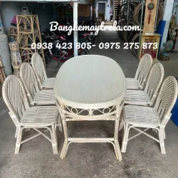 Bàn ghế ăn mây tre 783595