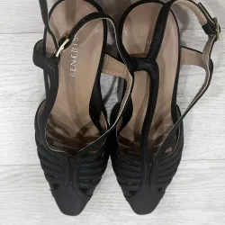 BENEBIS Giày Nữ Size 21.5cm Màu Đen Gót Cao 5cm
