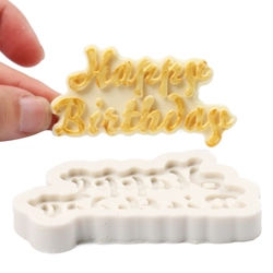 Khuôn silicon làm rau câu, socola Happy Birthday - Mã số 1107 338325