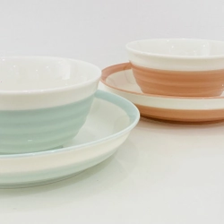 DAISO - 2 Bộ Chén Đĩa Pastel 469951