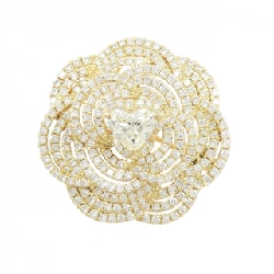 K18YG Hoa Hồng Kim Cương Brooch 0.561CT - Hàng hiệu Chính hãng 872481