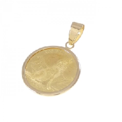 K18YG(枠) Đồng xu Mặt dây chuyền - Hàng hiệu Chính hãng 865997
