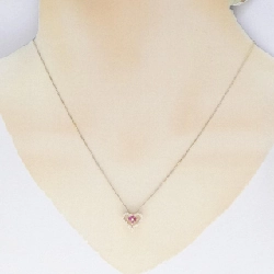 K14PG/K10YG Heart × Flower Ruby Necklace - Hàng hiệu Authentic 859825