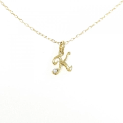 K18YG Chữ cái K Dây chuyền kim cương 0.01CT - Hàng hiệu Chính hãng