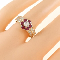 Nhẫn ruby K18YG hoa 0.85CT 672260
