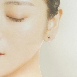 K18YG Bông tai Ruby 0.2CT - Hàng hiệu Chính hãng 873146