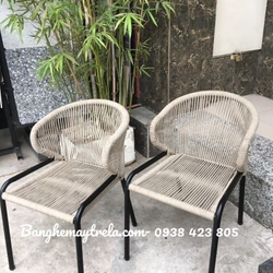 Ghế ngoài trời đan dây dù 498956