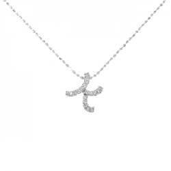 K18WG Chữ cái K Dây chuyền kim cương 0.10CT - Hàng hiệu Chính hãng