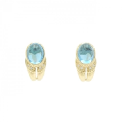 K18YG Blue Topaz Bông tai - Hàng hiệu Chính hãng