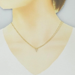 K18YG Dây chuyền kim cương chéo 0.1CT - Hàng hiệu Chính hãng 861321