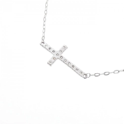 K18WG Dây chuyền kim cương chéo 0.10CT - Hàng hiệu Chính hãng 860378