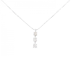 K18WG Dây chuyền kim cương ba viên 0.40CT - Hàng hiệu Chính hãng