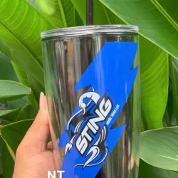 Ly nhựa 2lop kèm ống hút HKM sting -710ml 907785