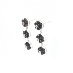 K18WG Bông tai hoa Onyx - Hàng hiệu Chính hãng 868402