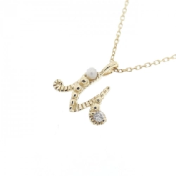 K10YG Chữ cái M Dây chuyền ngọc trai Akoya - Hàng hiệu Chính hãng 856851