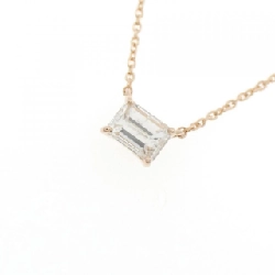 Dây chuyền kim cương K18PG 0.377CT I SI2 cắt hình Emerald - Hàng hiệu Authentic 875267