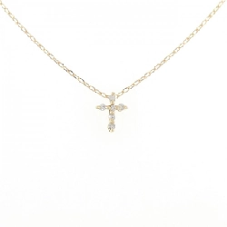 K18YG Dây chuyền kim cương chéo 0.06CT - Hàng hiệu chính hãng