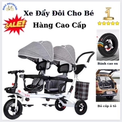 Xe đẩy đôi cho bé - Bánh Cao Su - giảm xóc titan    phiên bản mới nhất( 2 xoay 360 độ) 548859