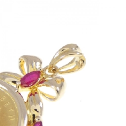 585YG/585WG(枠) Ruby Coin Pendant - Hàng hiệu Authentic 864317