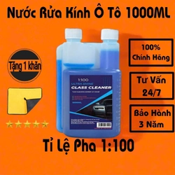 Nước Rửa Kính Ô Tô Chuyên Dụng GLASS CLEANER 1Lít,Tỉ Lệ Pha 1:100 Tiết Kiệm