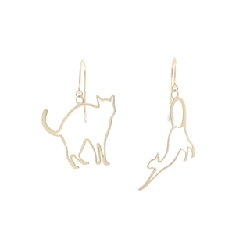 K18YG Bông tai mèo - Hàng hiệu Chính hãng