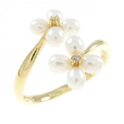 Nhẫn ngọc trai nước ngọt K18YG hoa