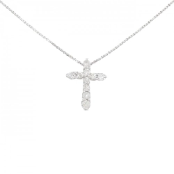 K18WG Dây chuyền kim cương chéo 0.50CT - Hàng hiệu chính hãng